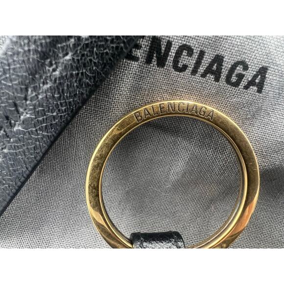 BALENCIAGA Cash Heart Zip Case Black grained calfskin leather Wit COA - Picture 6 of 11